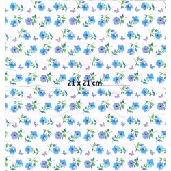 Chusteczka mini 21x21cm / Cena 1 sztuki / drobne kwiatuszki / -3375-